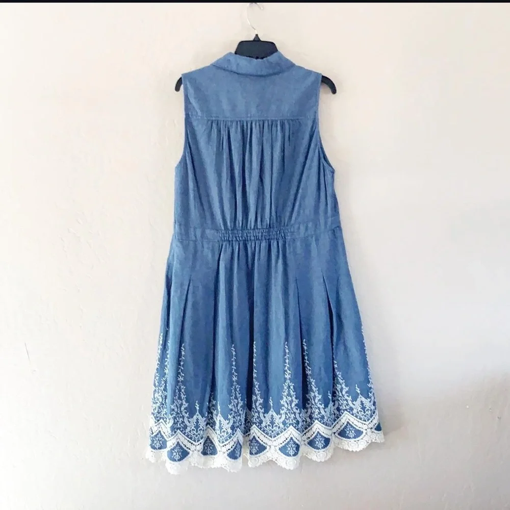 🌿Final Sale‎ Westport 1962 Lace Trim Blue Dress